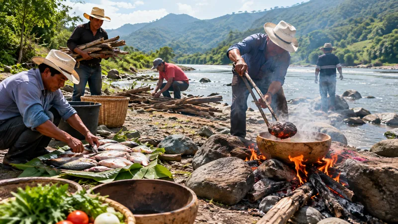 Súp đá Oaxaca: Món ăn nấu bằng đá nóng bên sông Usila